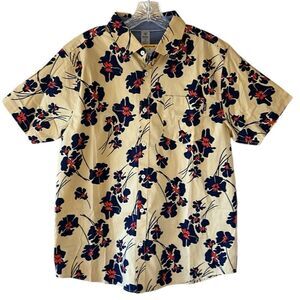 NEW Hurley Mens Tan Floral Shirt